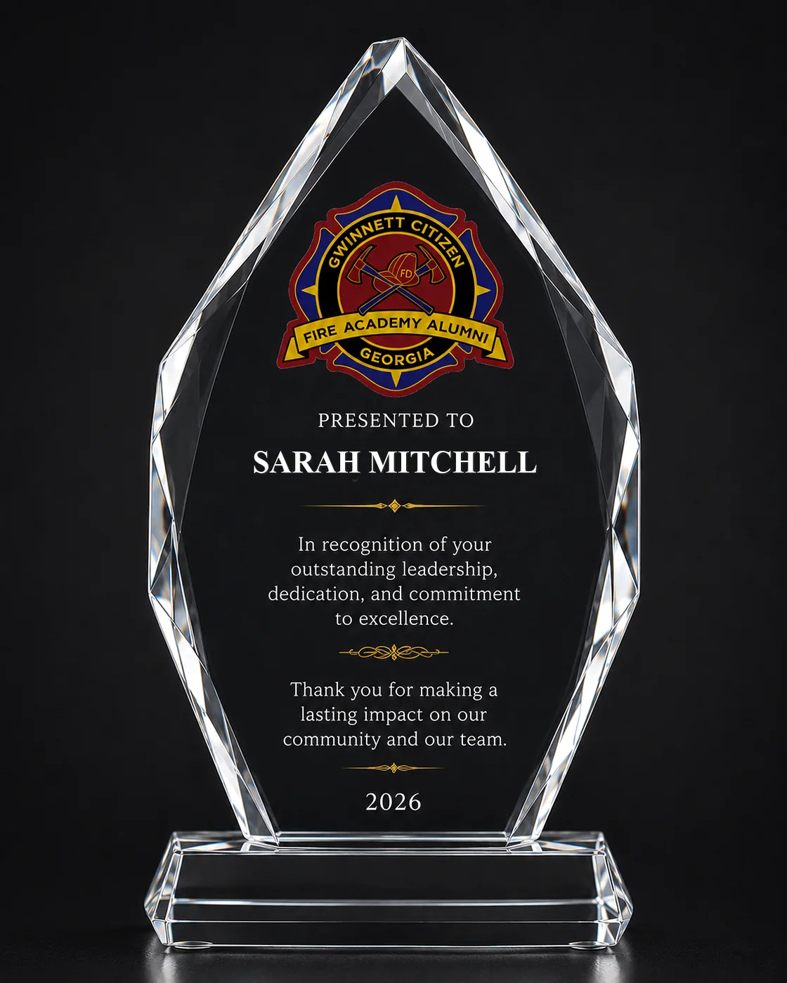 Fire academy alumni award